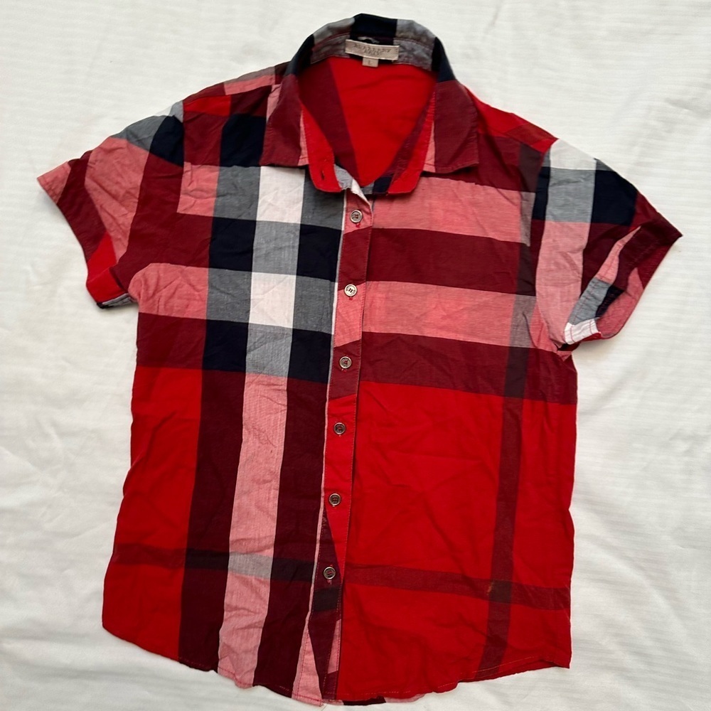 Burberry red women shirt US size 4petite